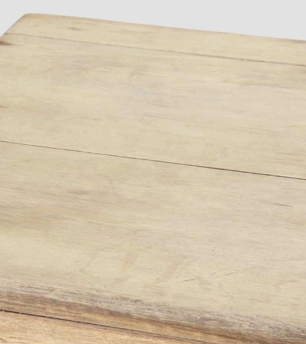 An early nineteenth-century bleached oak hall table featuring carved column supports and a plain rectangular top. View V