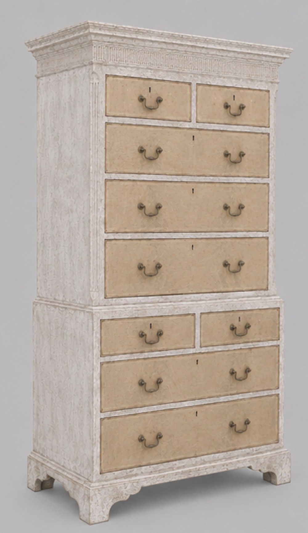 An Attractive Mahogany George III Chest On Chest Bleached and Painted