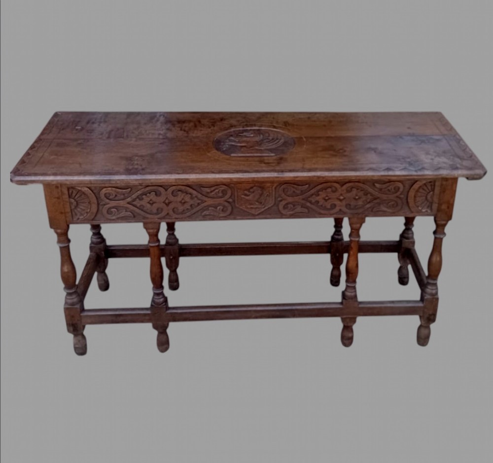 An Attractive Carved Oak Hall/Side Table
