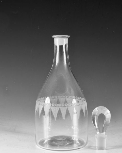 ANTIQUE GLASS DECANTER ENGLISH C1800 - ADDITIONAL PHOTO 3