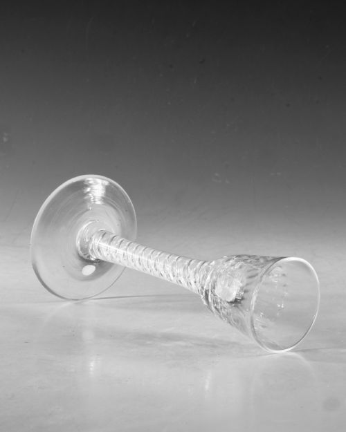 ANTIQUE GLASS CORDIAL GLASS AIR TWIST ENGLISH C1755 - ADDITIONAL PHOTO 3