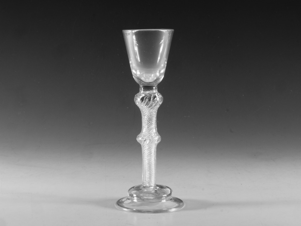 Antique glass - cordial glass air twist English c1755