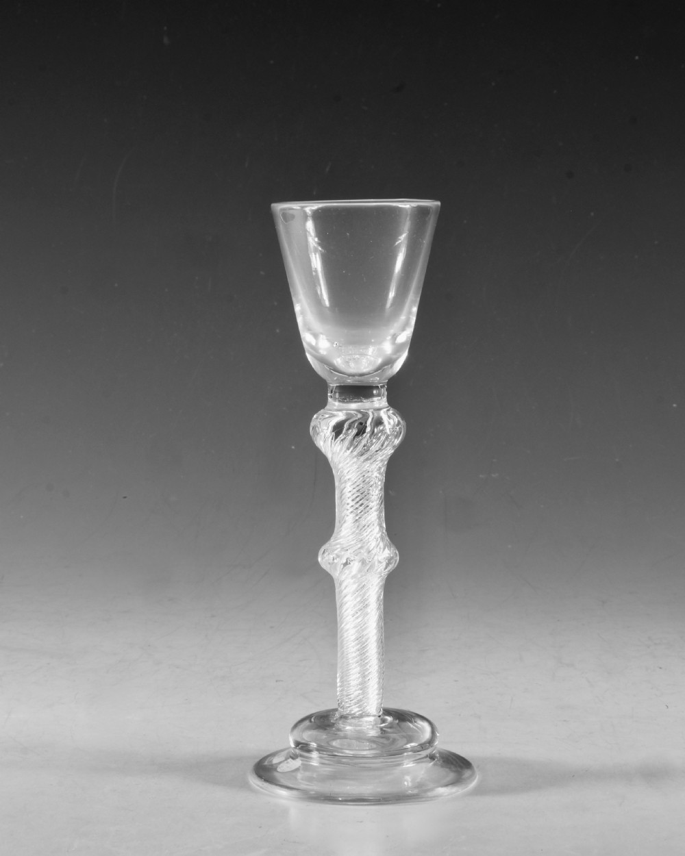 Antique glass - cordial glass air twist English c1755 View II