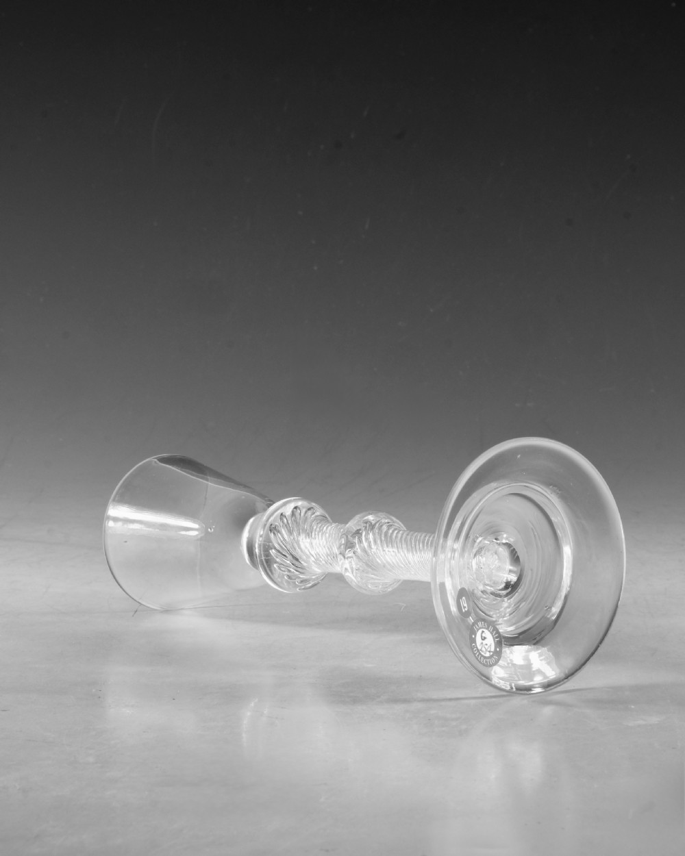 Antique glass - cordial glass air twist English c1755 View III