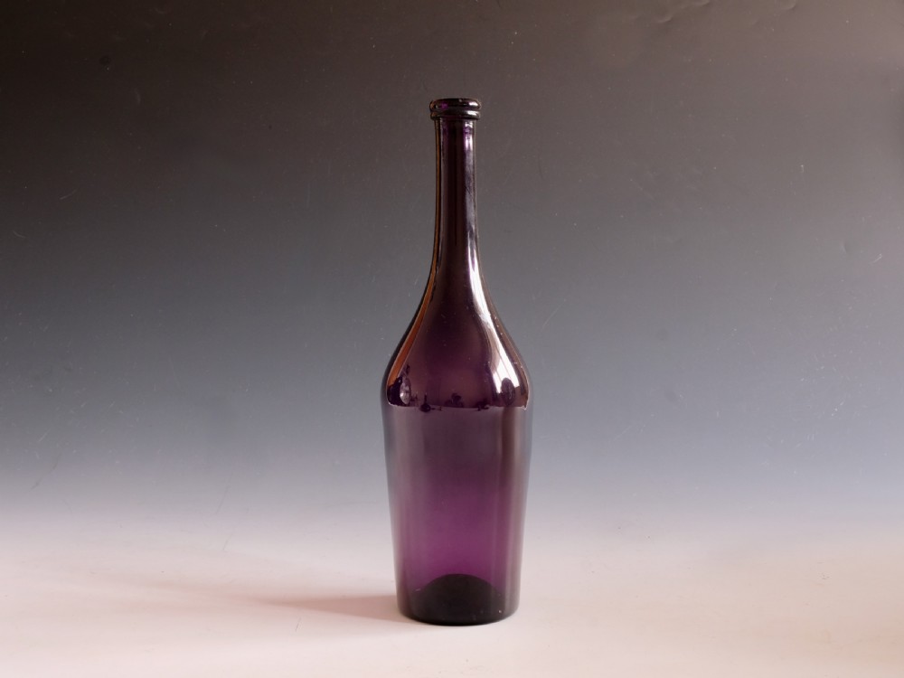 Antique glass - serving bottle amethyst English c1840