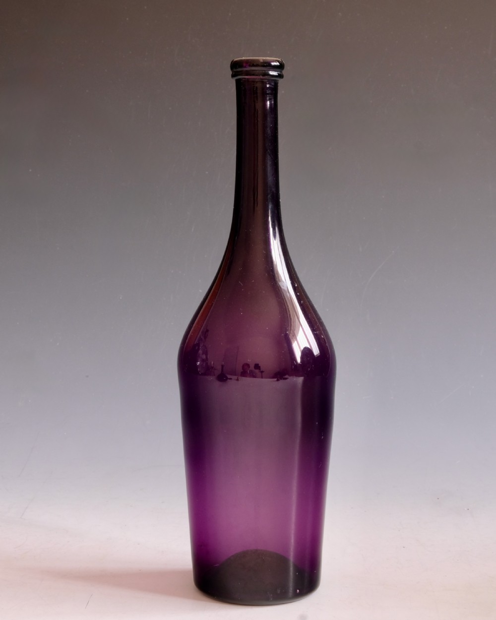 Antique glass - serving bottle amethyst English c1840 View II