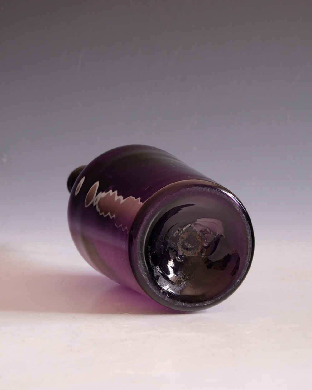 Antique glass - serving bottle amethyst English c1840 View VI