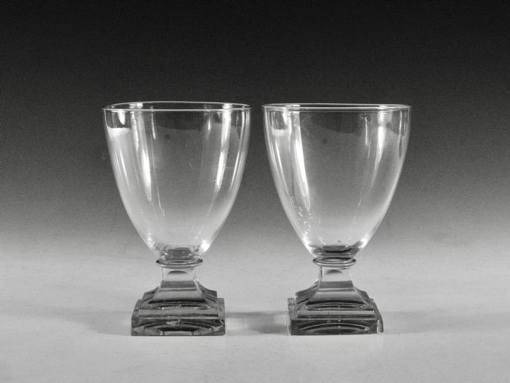 Antique glass - pair of rummers English c1790