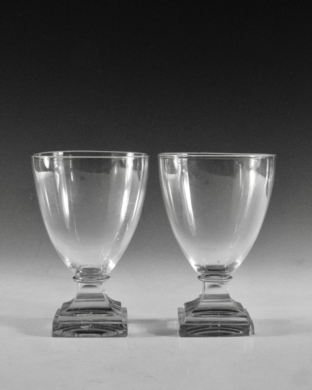 Antique glass - pair of rummers English c1790 View II