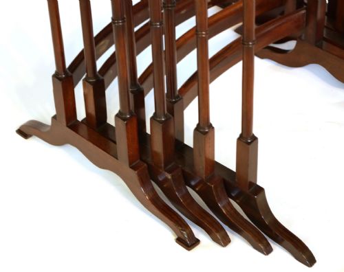 A QUALITY SET OF LATE VICTORIAN MAHOGANY INLAID QUARTETO TABLES - ADDITIONAL PHOTO 2