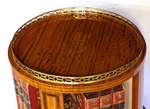 A FINE VICTORIAN BURR WALNUT INLAID REVOLVING LIBRARY BOOKCASE - ADDITIONAL PHOTO 5
