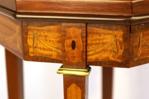 A FINE QUALITY PAIR OF VICTORIAN INLAID MAHOGANY KETTLE STANDS - ADDITIONAL PHOTO 5