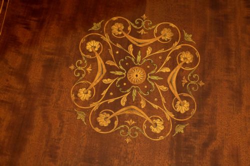 A FINE LATE VICTORIAN MAHOGANY INLAID REVOLVING BOOKCASE - ADDITIONAL PHOTO 3
