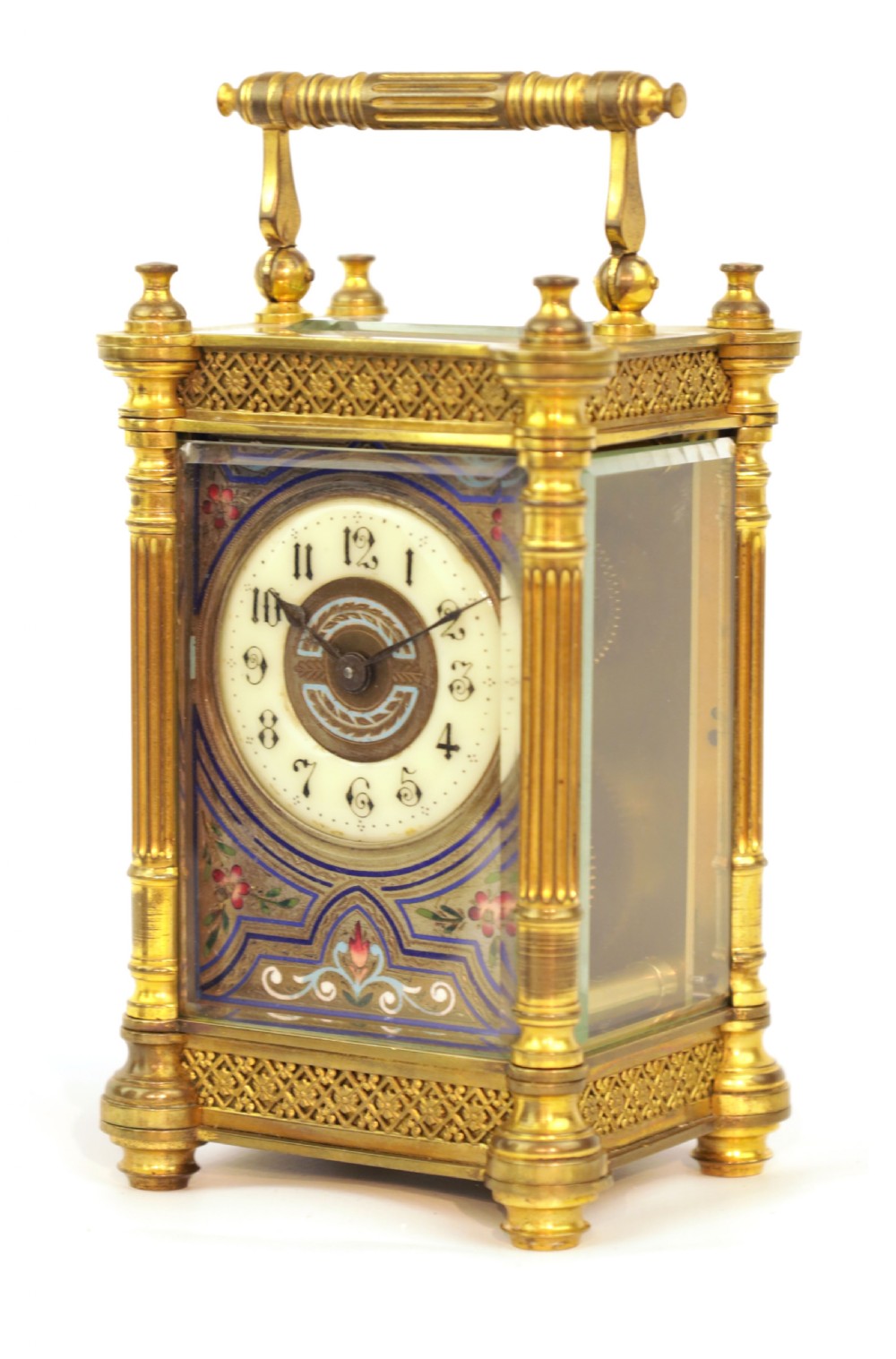 A 19th Century French Champleve enamel Carriage Clock