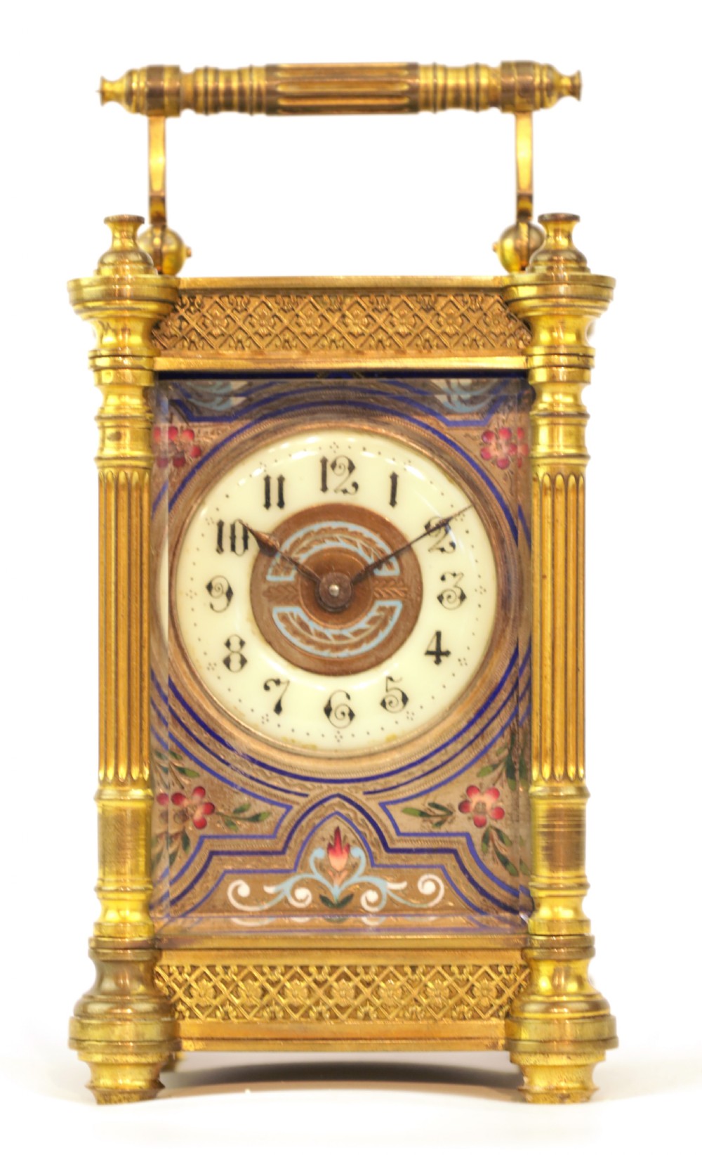 A 19th Century French Champleve enamel Carriage Clock View II