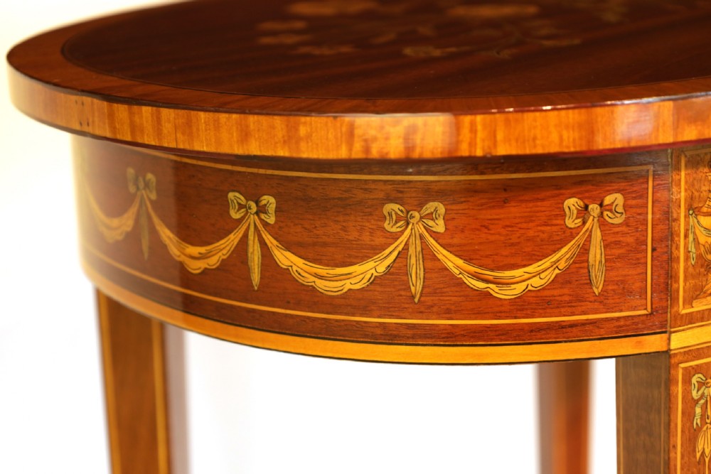 An Elegant Victorian Inlaid Mahogany Kidney Shaped Side Table View III