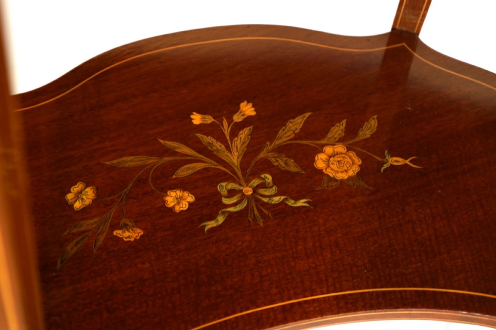 An Elegant Victorian Inlaid Mahogany Kidney Shaped Side Table View IV