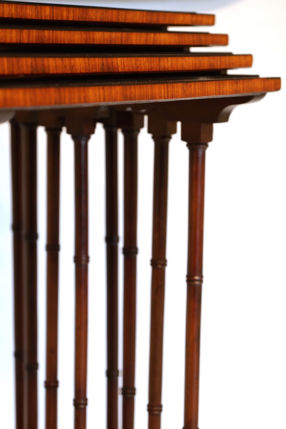 A Quality Set of Late Victorian Mahogany Inlaid Quarteto Tables View II