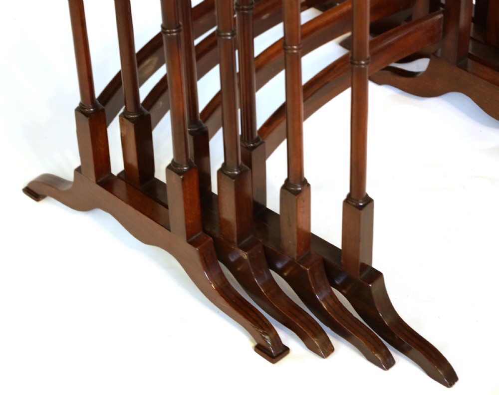 A Quality Set of Late Victorian Mahogany Inlaid Quarteto Tables View III