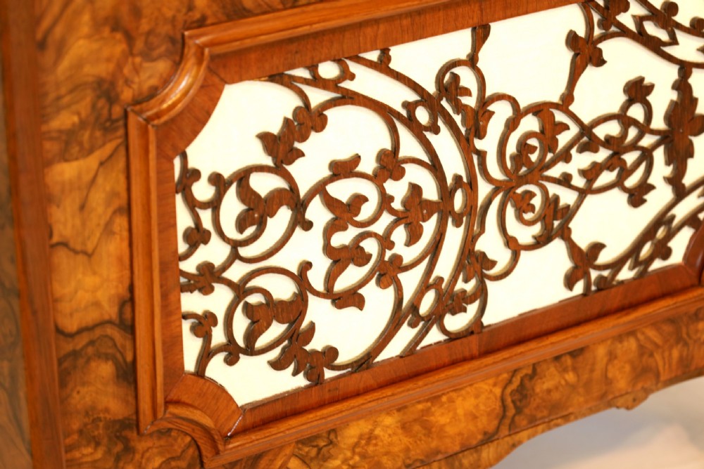 A Fine Quality Victorian Inlaid Burr Walnut Canterbury View IV