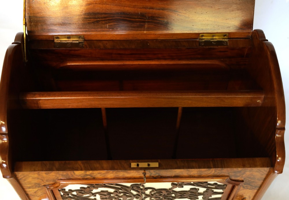 A Fine Quality Victorian Inlaid Burr Walnut Canterbury View V