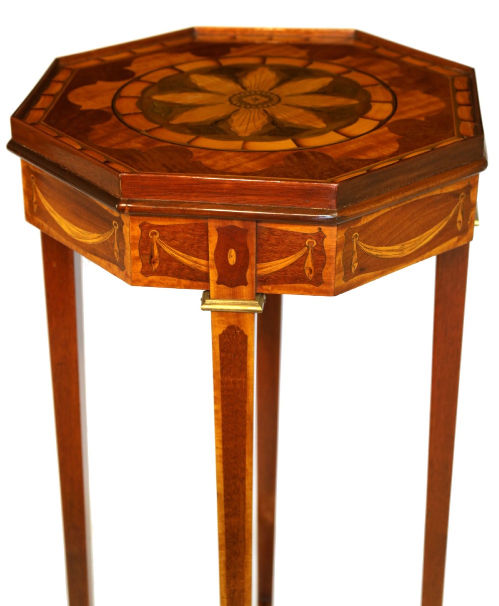 A Fine Quality Pair of Victorian Inlaid Mahogany Kettle stands View II