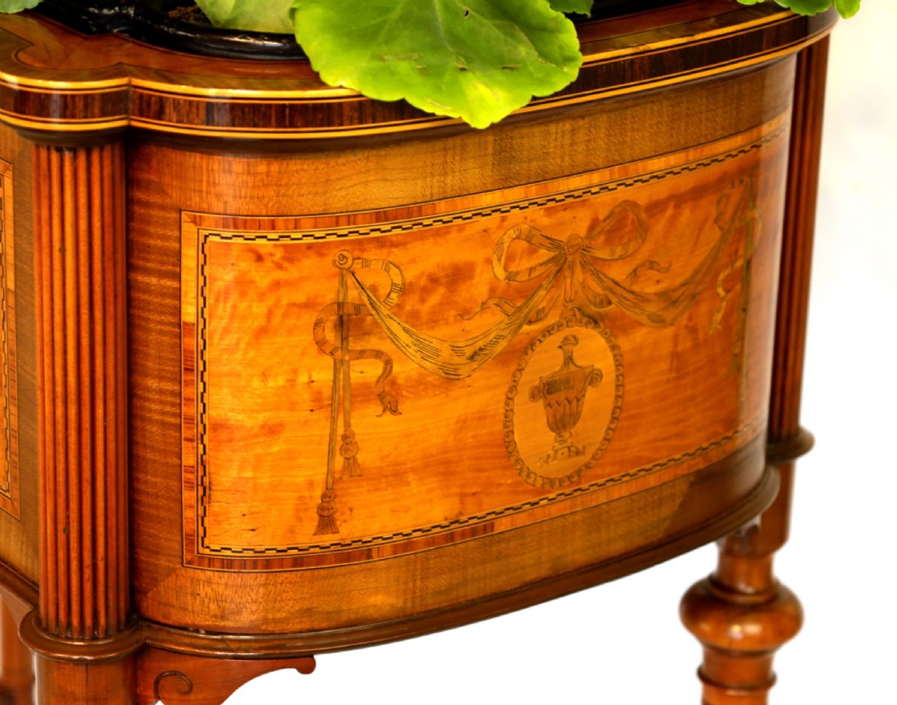 A Fine Victorian Burr Walnut and Satinwood inlaid Standing Jardinière View III