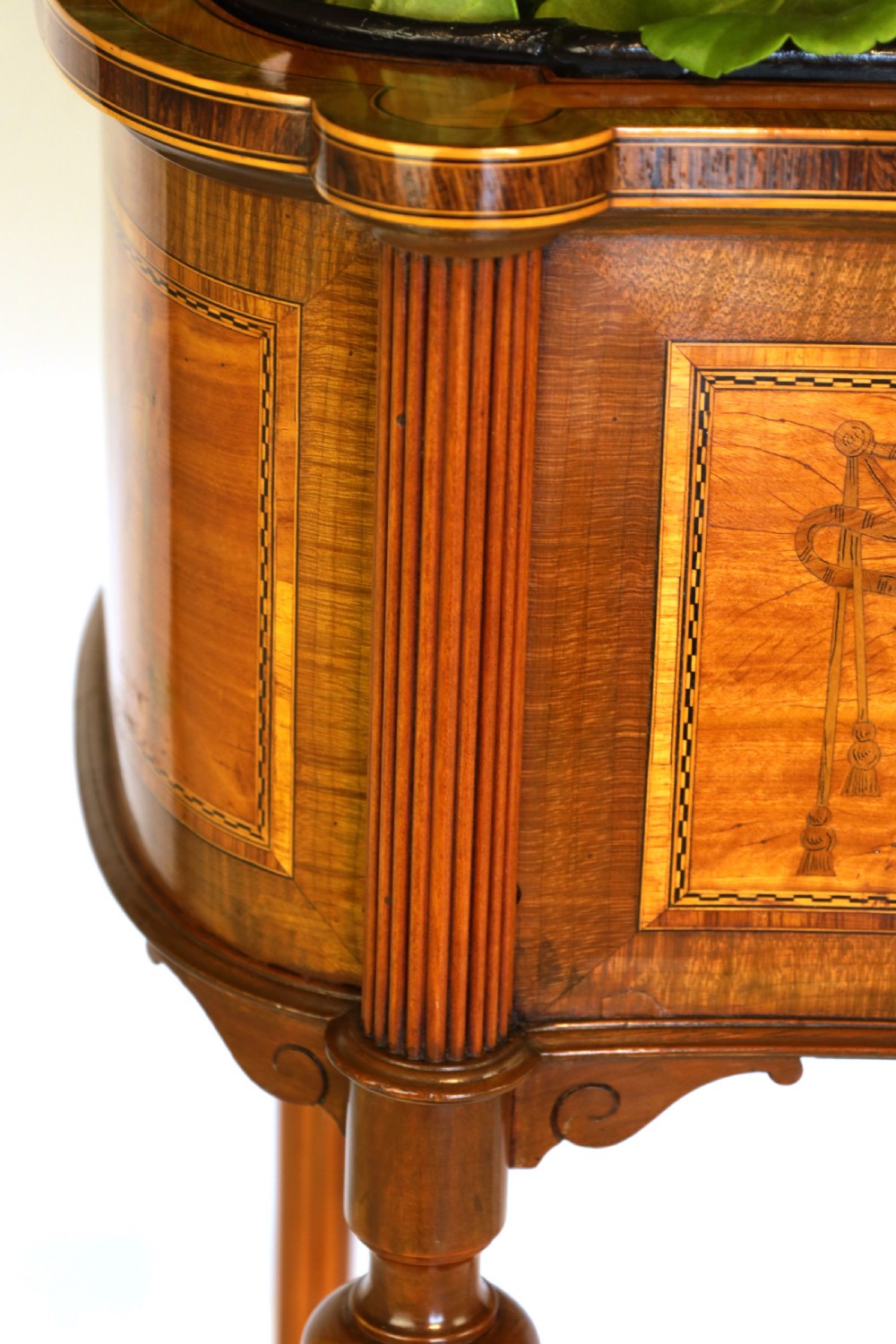 A Fine Victorian Burr Walnut and Satinwood inlaid Standing Jardinière View VII