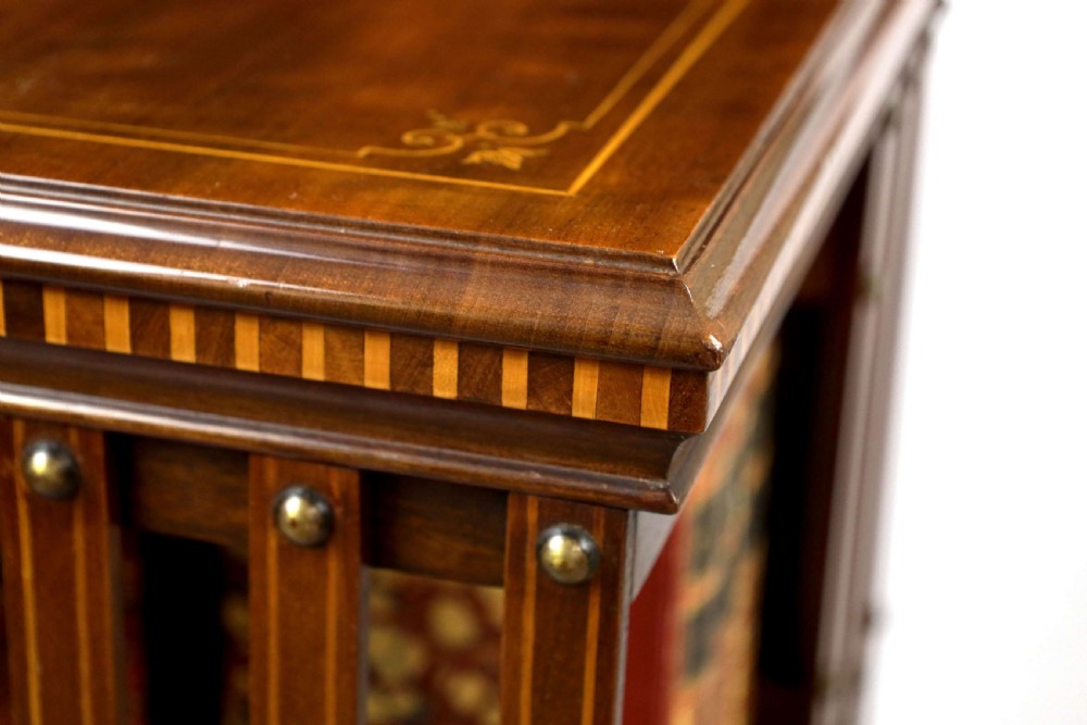 A Fine Late Victorian Mahogany Inlaid Revolving Bookcase View V