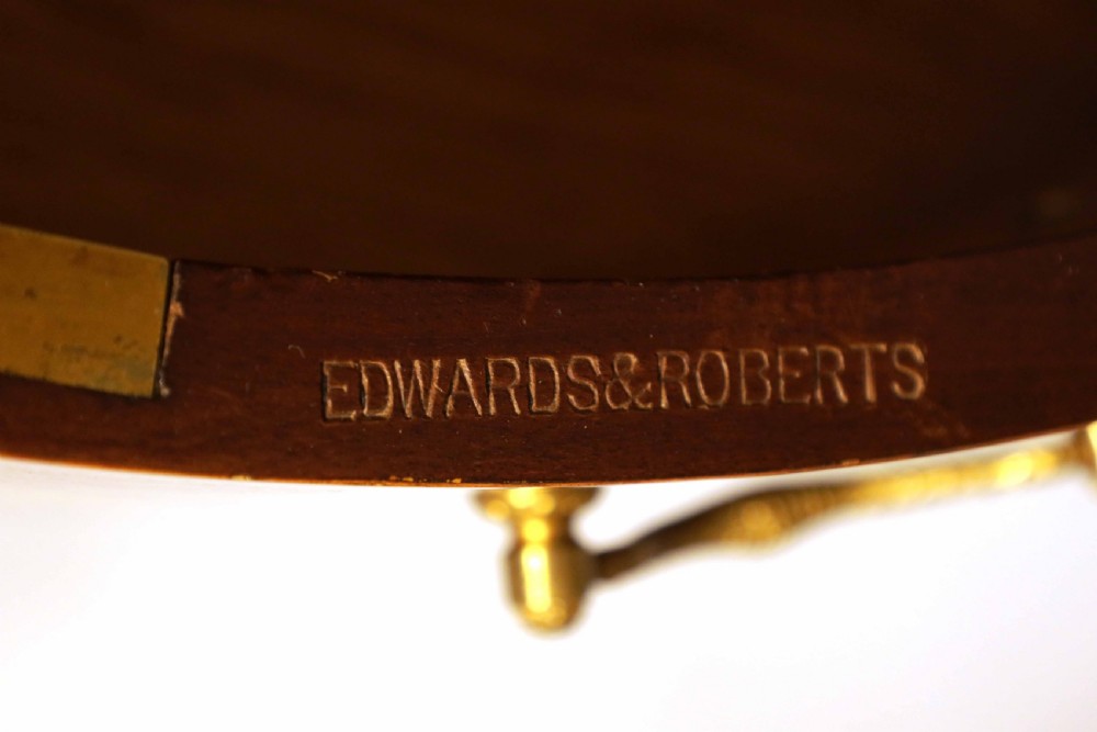 A Quality Victorian Mahogany Inlaid Serpentine Commode by Edwards and Roberts View VI