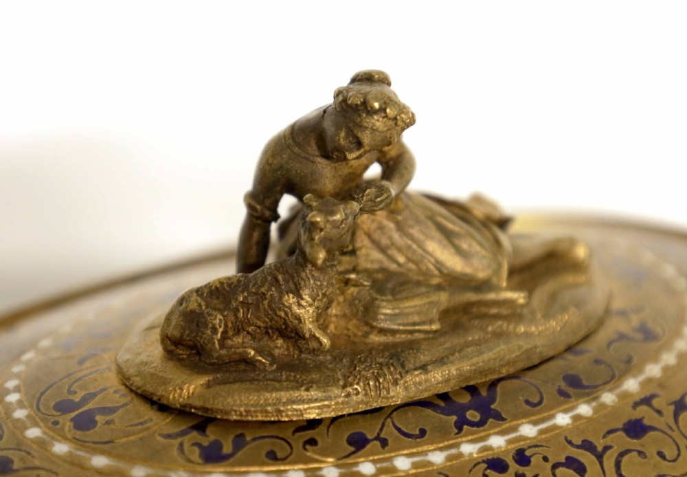 A 19th Century French Oval Champleve Enamel and Ormolu Table Casket View II