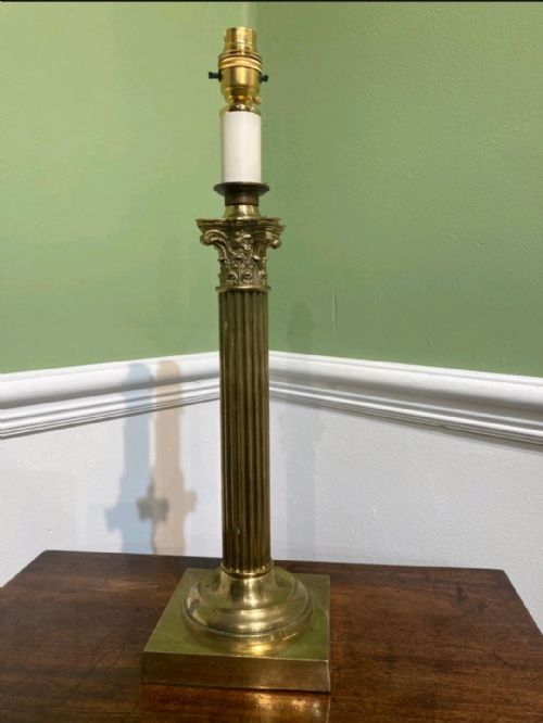 an edwardian brass brass table lamp - CATEGORY: ANTIQUE LIGHTING - DATED EDWARDIAN