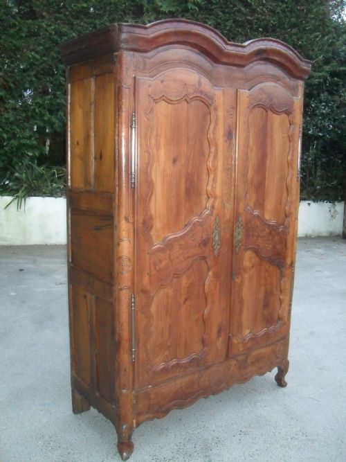 Double Domed Cornice 18th Century Fruitwood Armoire