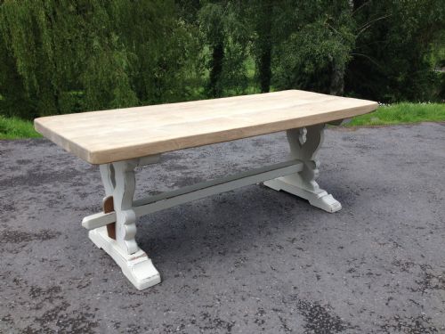 French Oak Scrub Top  Refectory Table