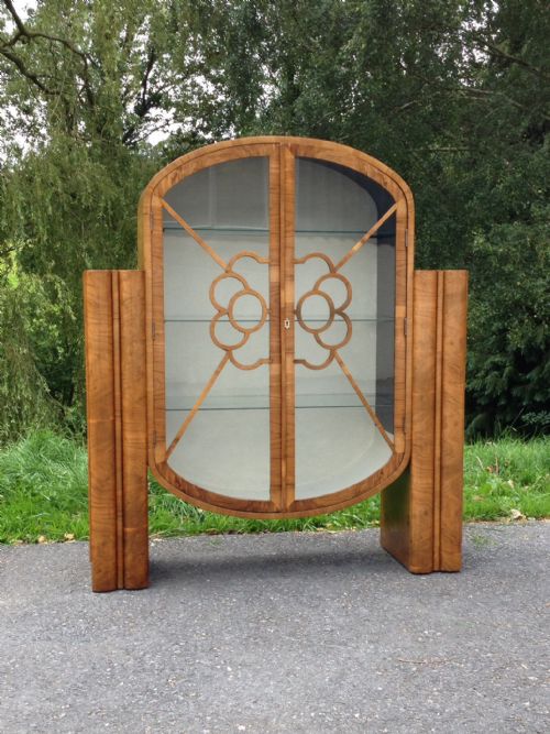 Art Deco Walnut 'Rocket' Display Cabinet