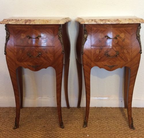 Pair of Inlaid Bedside Cabinets