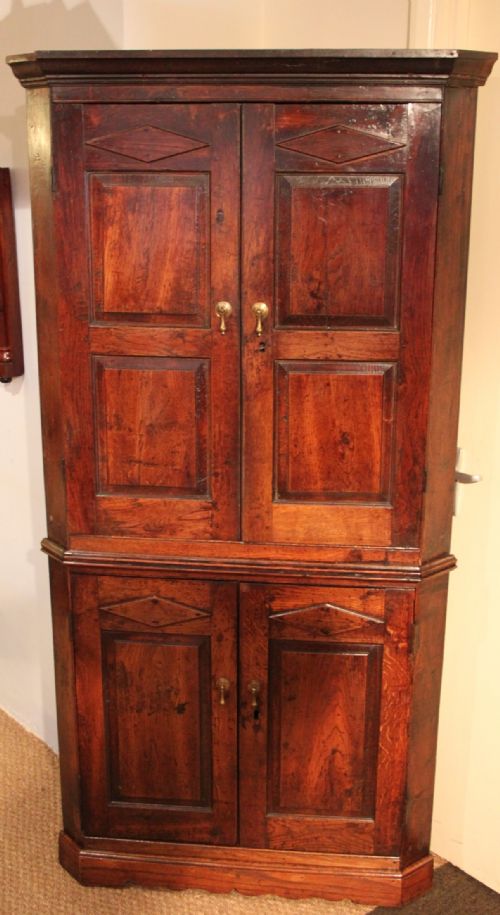 Oak 2 Part Corner Cupboard