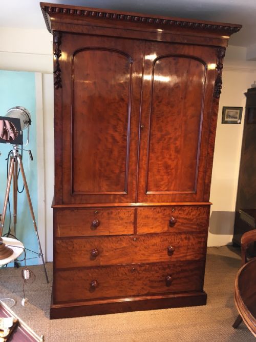 Large Mahogany Linen Press