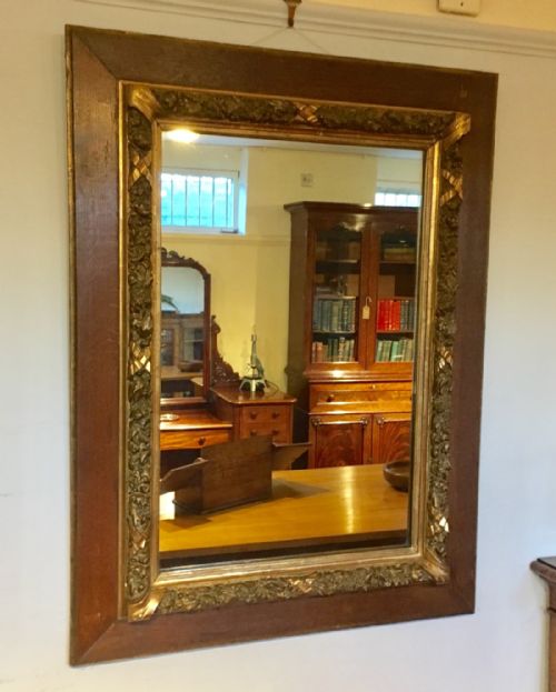 Antique Gilt and Oak Framed Mirror
