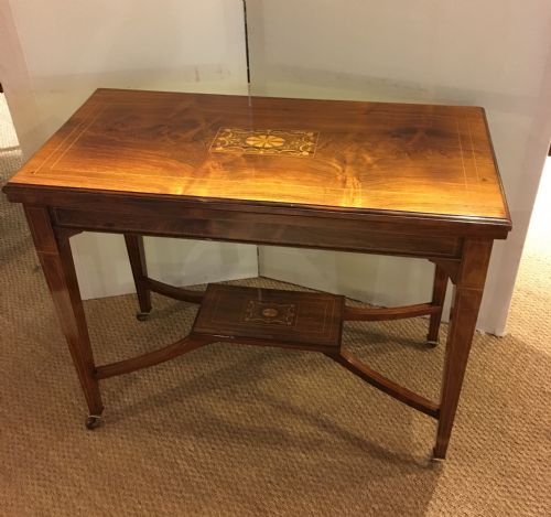 Edwardian Rosewood and Inlaid Card Table