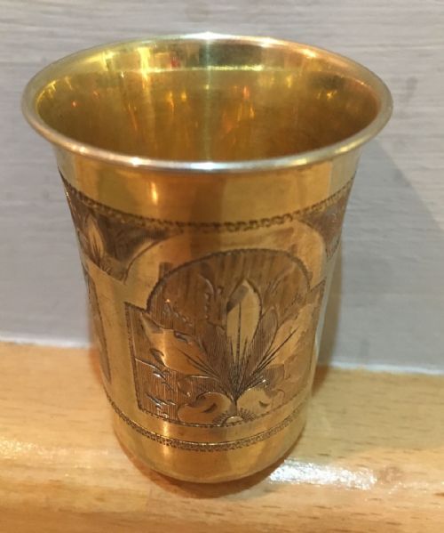 Russian Silver Gilt Vodka Beaker