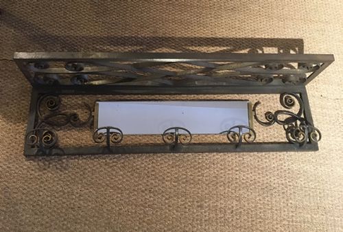 Art Deco Wrought Iron Hat and Coat Rack