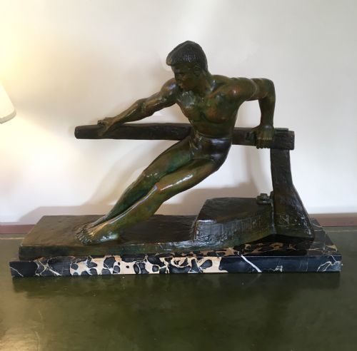 Art Deco Bronze " the Boatman " by Georges Gori