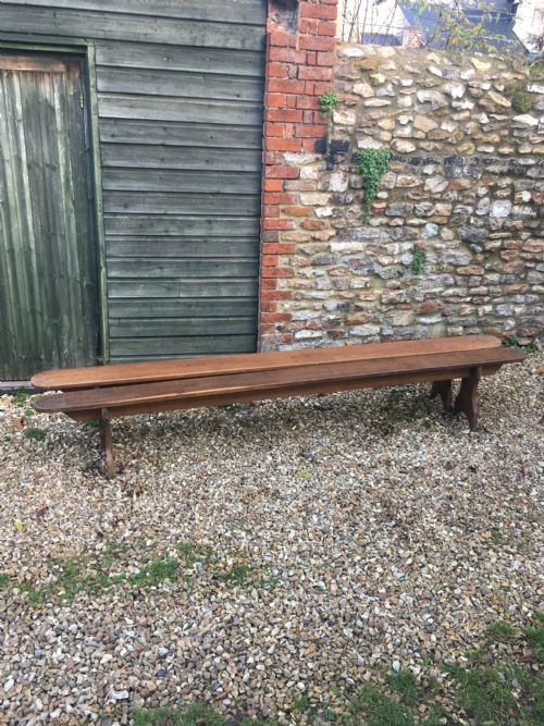 Long Pair of Oak Benches