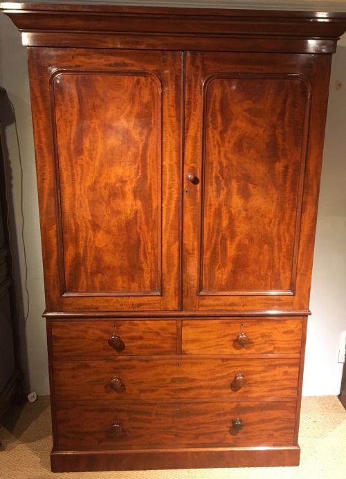 Victorian Mahogany Linen Press