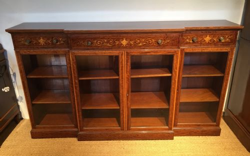 Edwardian Mahogany  Inlaid Bookcase