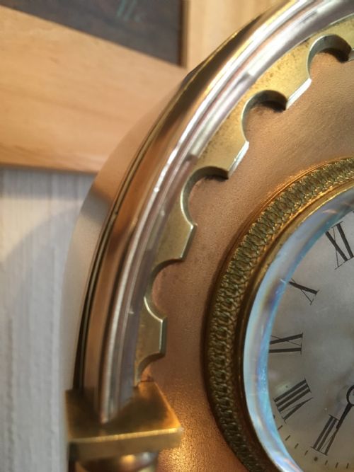fig 1. BRASS AND COPPER CASED GOTHIC MANTEL CLOCK