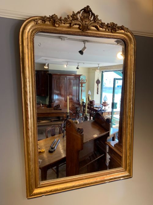 Antique Gilt Mirror 52x32 Inches