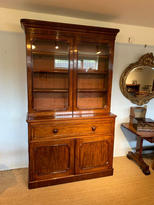 Victorian Mahogany Secretaire Bookcase