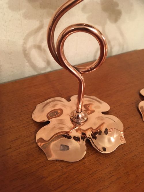 fig 1. PAIR OF ARTS AND CRAFTS COPPER CANDLESTICKS